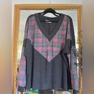 Chic Plaid V-Neck Sweater